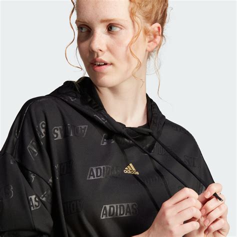 adidas Women's Embossed Monogram Fleece Hoodie